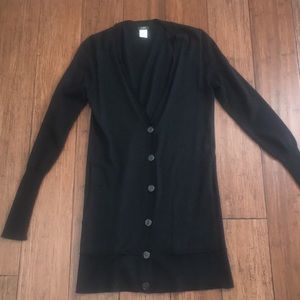 J. Crew Long black cardigan